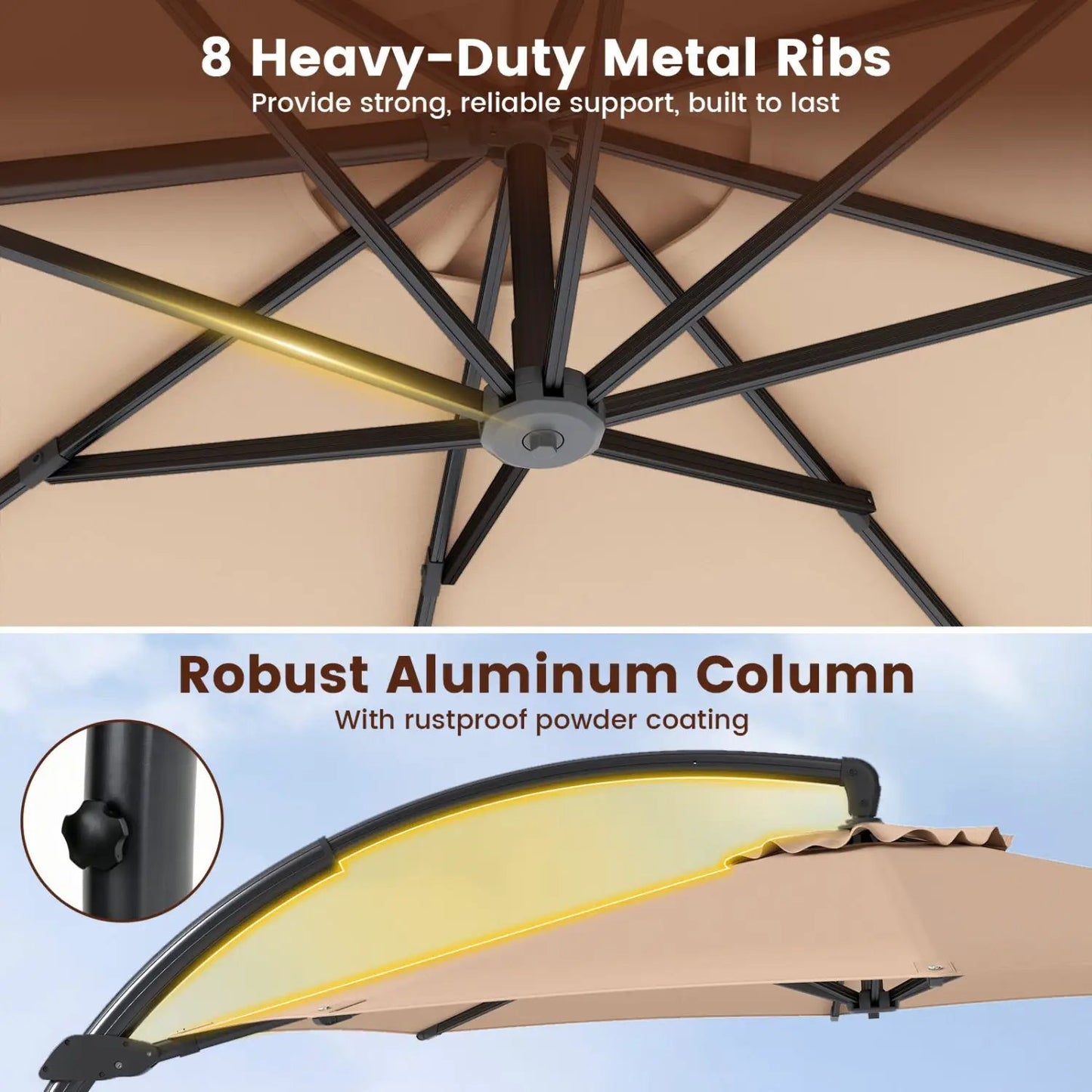11 ft Cantilever Patio Umbrella Base and Rotation