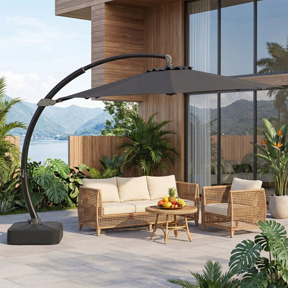 11 ft Cantilever Patio Umbrella Base and Rotation