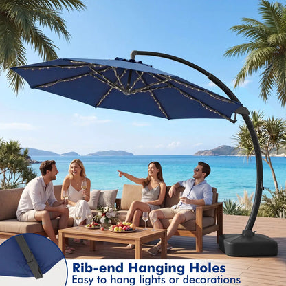 11 ft Cantilever Patio Umbrella Base and Rotation