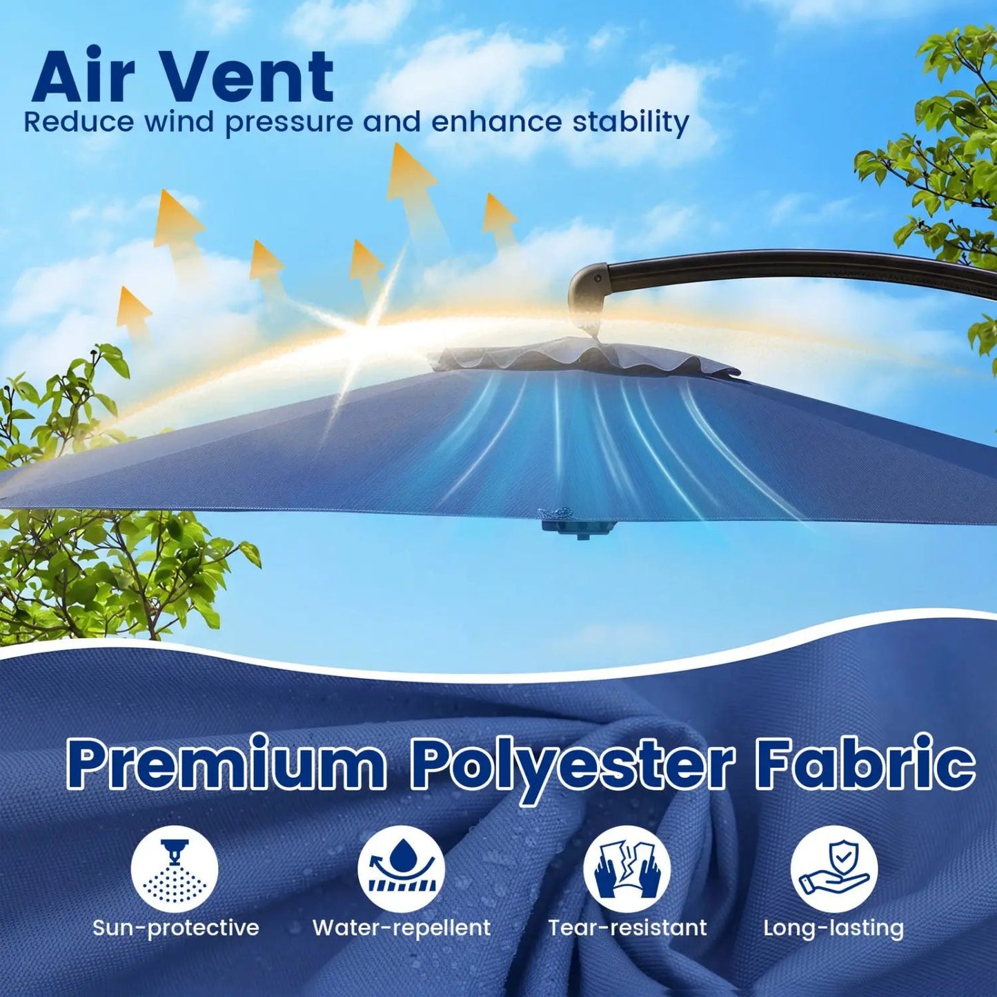 11 ft Cantilever Patio Umbrella Base and Rotation
