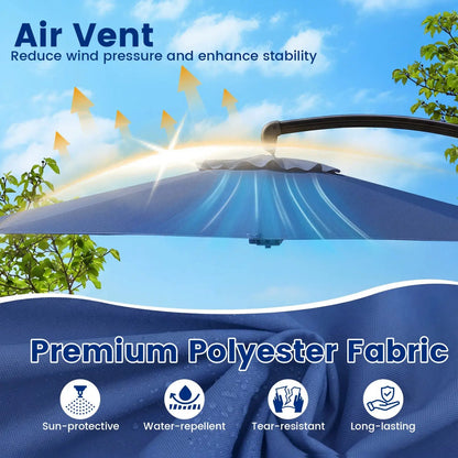 11 ft Cantilever Patio Umbrella Base and Rotation