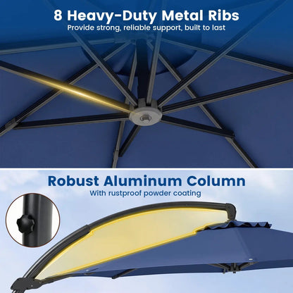 11 ft Cantilever Patio Umbrella Base and Rotation