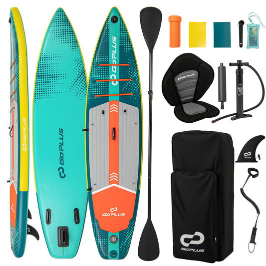 GemGear 11 ft inflatable stand up paddle board with kayak seat turquoise, includes pump on Tampa Home & Garden Store