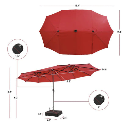 11 Pieces Patio Dining Set With Umbrella Base