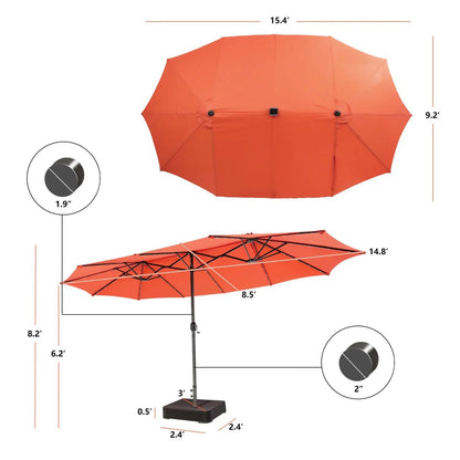 11 Pieces Patio Dining Set With Umbrella Base