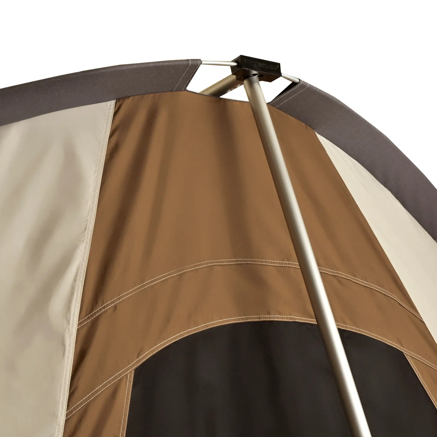 10x10 Prota Canvas Tent by White Duck Outdoors with brown and tan canvas panels and aluminum pole on Tampa Home & Garden Store