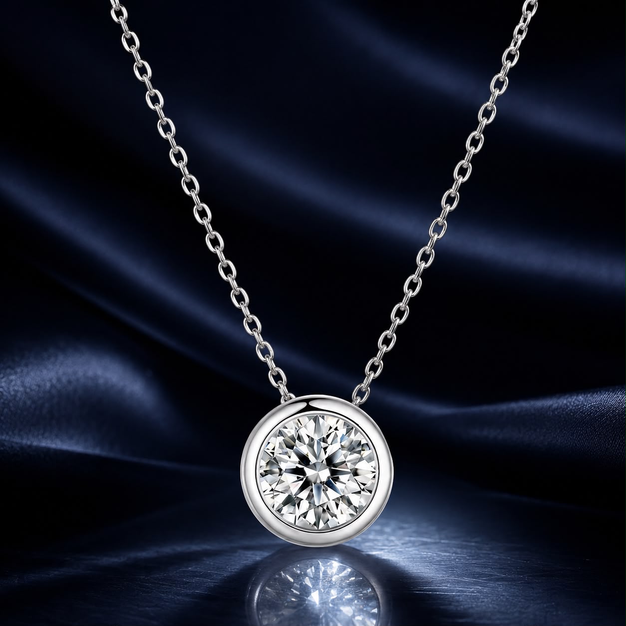 S925 Sterling Silver Moissanite Necklace with 1ct Moissanite on 400mm chain by Bids.com on Tampa Home & Garden Store