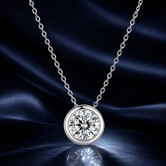 S925 Sterling Silver Moissanite Necklace with 1ct Moissanite on 400mm chain by Bids.com on Tampa Home & Garden Store