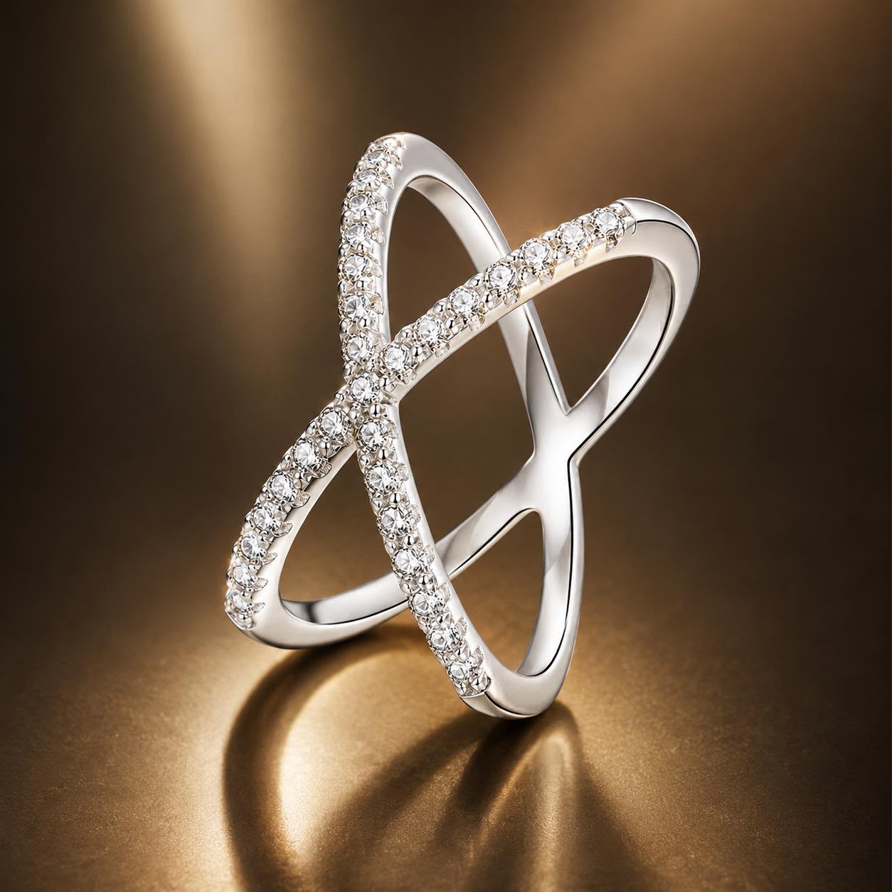 S925 Sterling Silver Moissanite Ring size 8 with intertwined pave bands Bids.com on Tampa Home & Garden Store