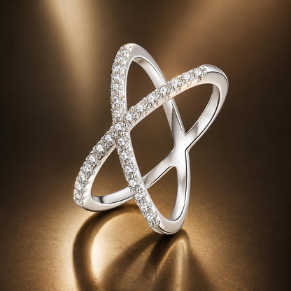 S925 Sterling Silver Moissanite Ring size 8 with intertwined pave bands Bids.com on Tampa Home & Garden Store