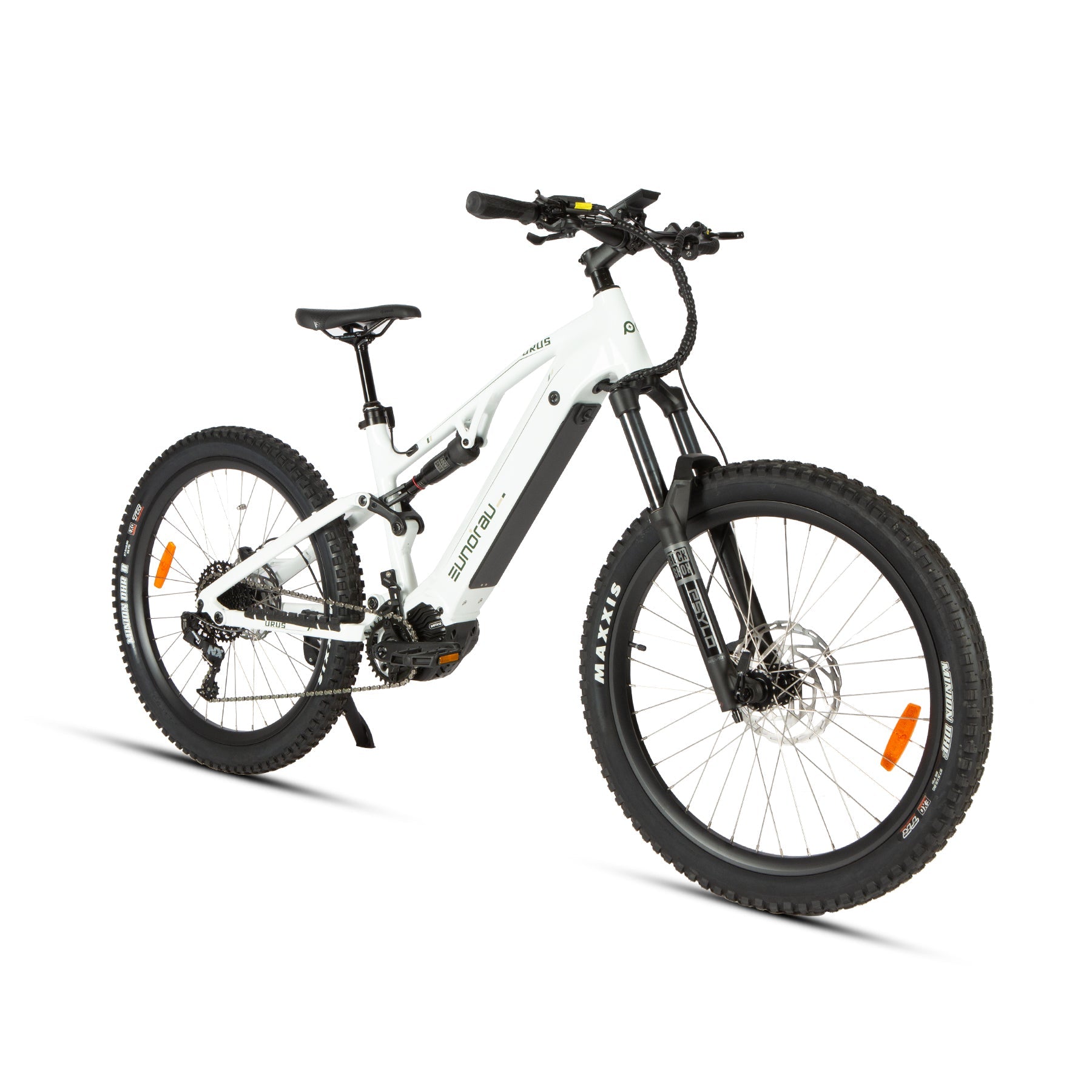 URUS 2.0 electric bike white frame with front suspension and fat tires EUNORAU E-BIKE US on Tampa Home & Garden Store