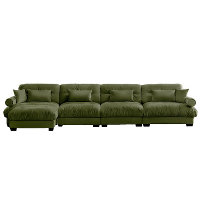Oversized Modular Sofa with Movable Ottoman