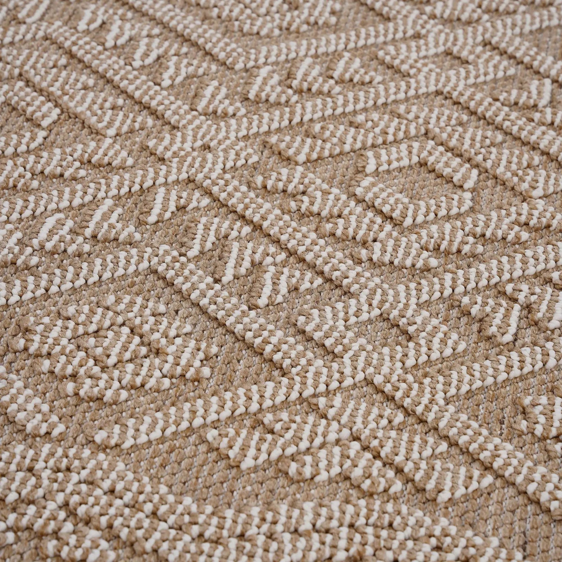 Guros traditional indoor outdoor area rug beige and white looped pile by Unique Piece Furniture on Tampa Home & Garden Store