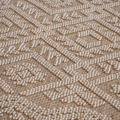 Guros traditional indoor outdoor area rug beige and white looped pile by Unique Piece Furniture on Tampa Home & Garden Store