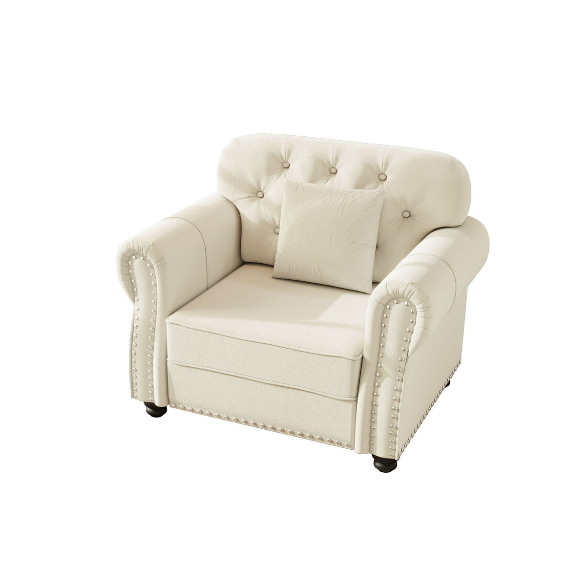 Sofa with nailhead trim and rolled armrests