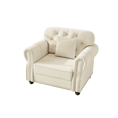 Sofa with nailhead trim and rolled armrests