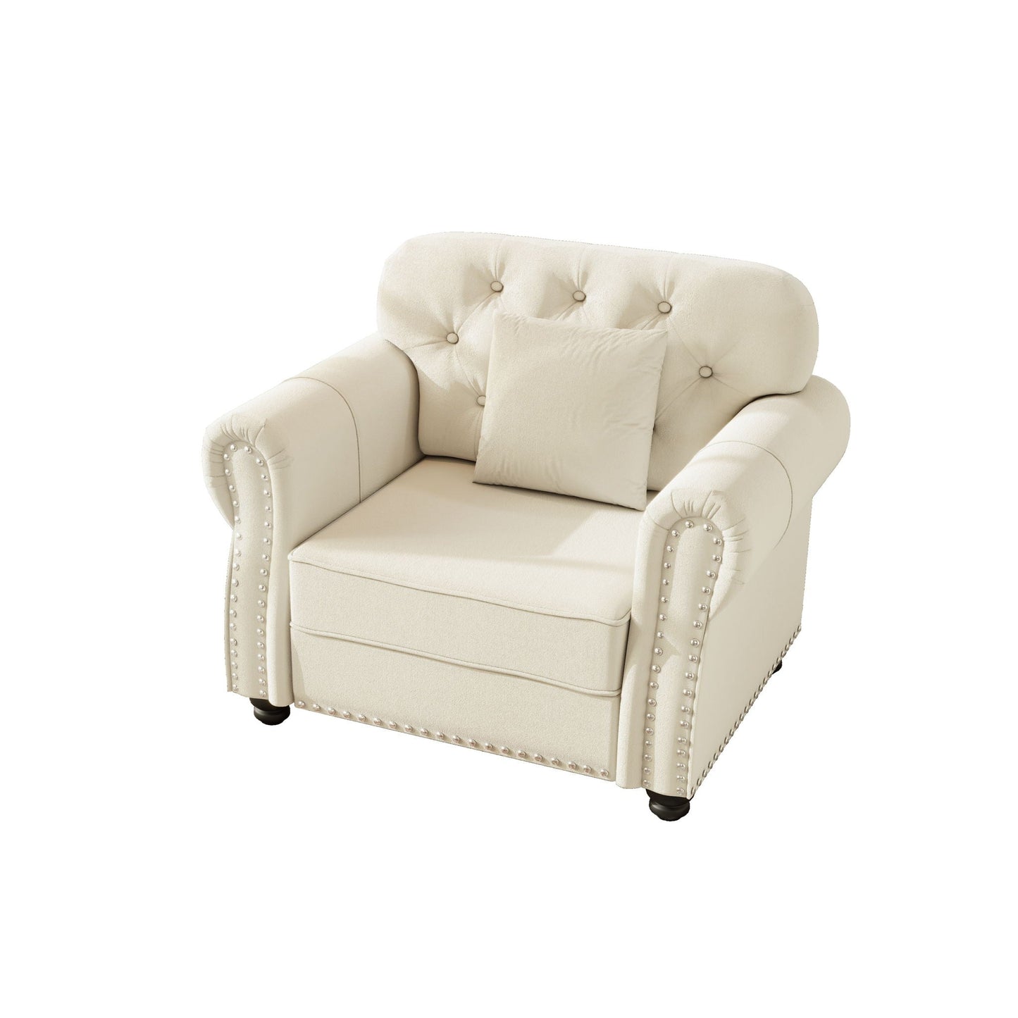 Upholstered Sofa with Nailhead and Rolled Arms