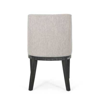 HouseOfZazla dining chairs 2-pack, light gray fabric upholstery with dark wood legs on Tampa Home & Garden Store