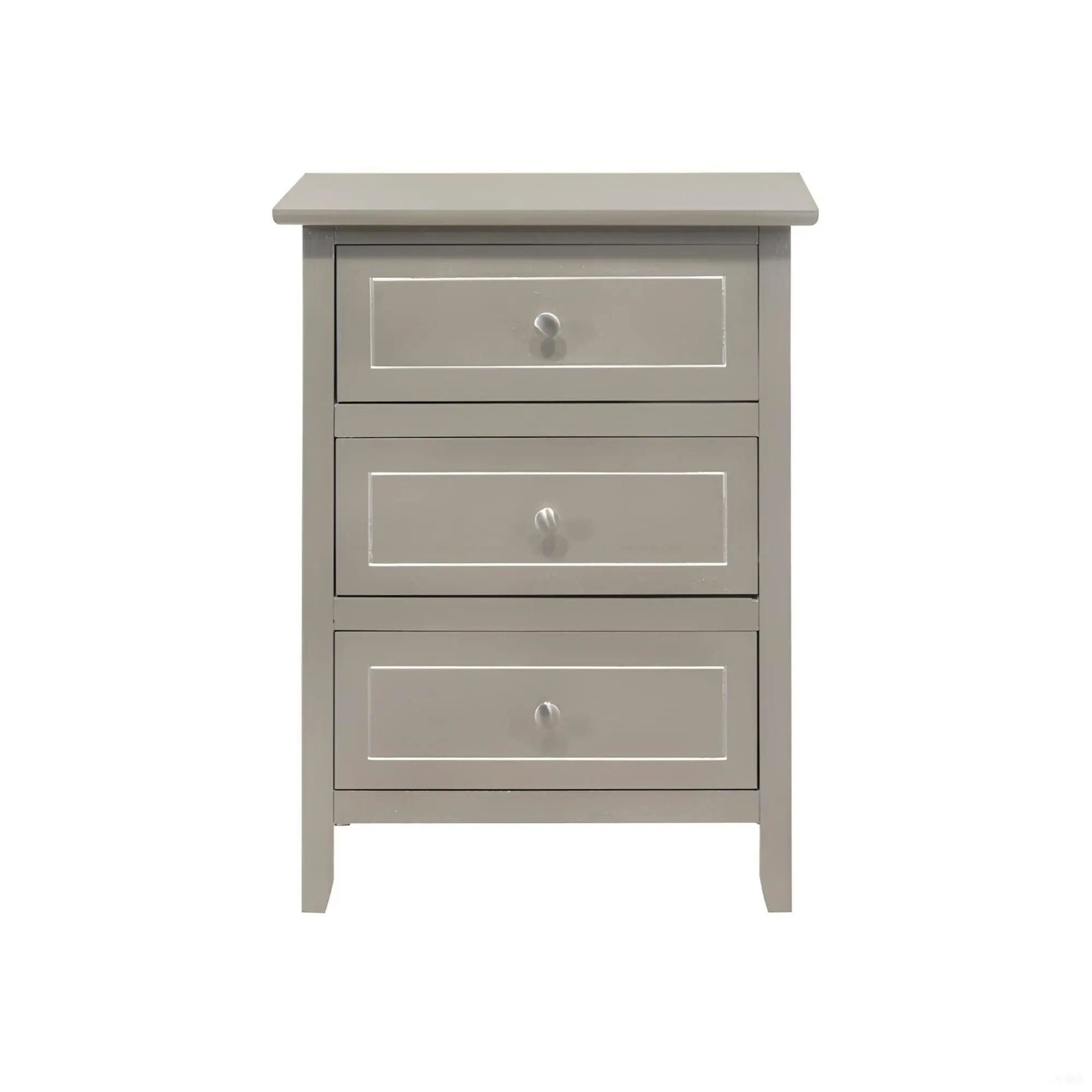 Dove Tailed Drawers 3-Drawer Nightstand in taupe gray with framed fronts by Unique Piece Furniture on Tampa Home & Garden Store