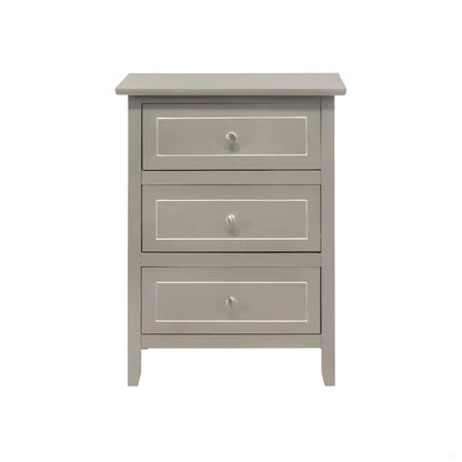 Dove Tailed Drawers 3-Drawer Nightstand in taupe gray with framed fronts by Unique Piece Furniture on Tampa Home & Garden Store