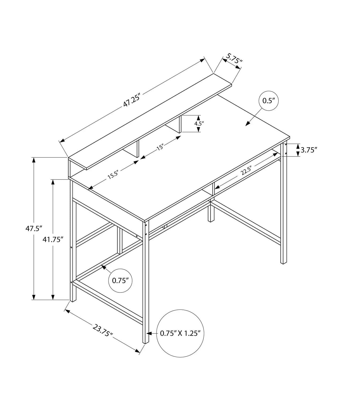 Standing Desk for Home Office and Laptop Storage