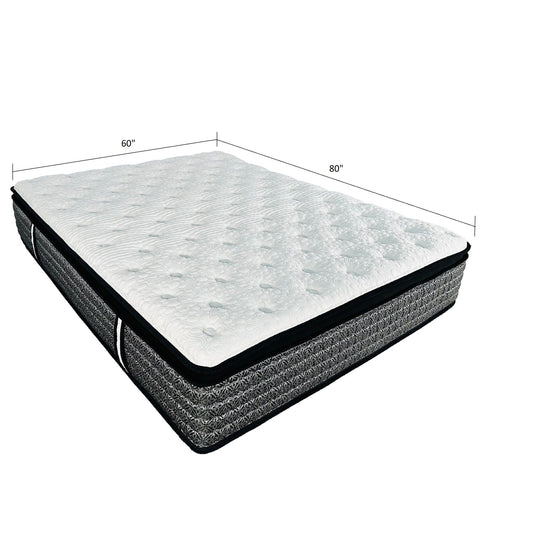 14in Hybrid Mattress in a Box with gel memory foam top cooling tech Gray/White Queen HouseOfZazla on Tampa Home & Garden Store
