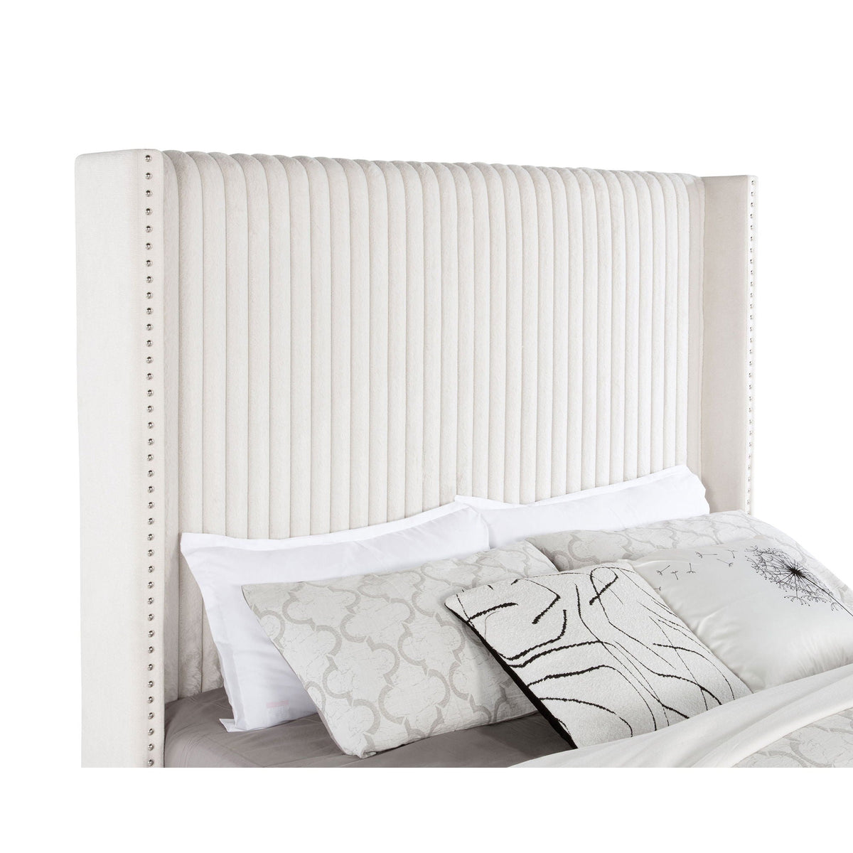Ian Upholstered Bed with Vertical Tufting
