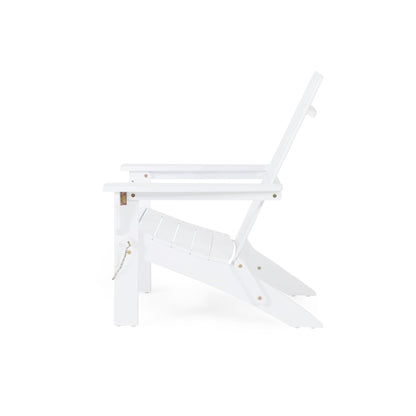 Aurascape Outdoor Comfort Foldable Adirondack Chair white wood folding arm chair HouseOfZazla on Tampa Home & Garden Store