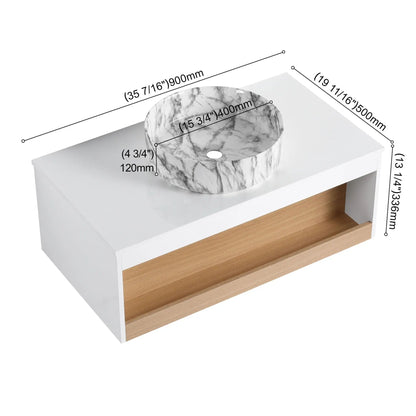 Floating Bathroom Vanity with Vessel Sink