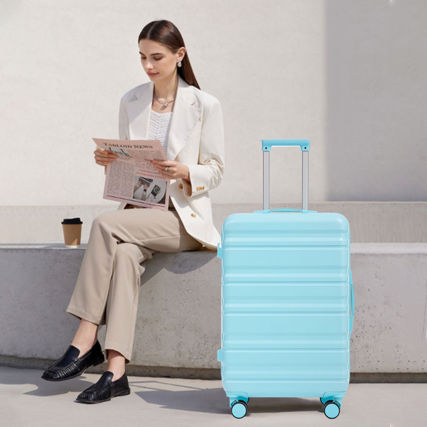HIFINE Tourist 3-Piece ABS Spinner Wheel Luggage Set blue luggage by HouseOfZazla on Tampa Home & Garden Store