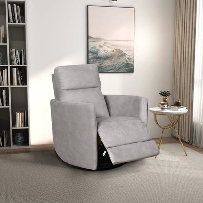 Lawson Swivel Glider Suede Recliner Chair Latte by Unique Piece Furniture on Tampa Home & Garden Store