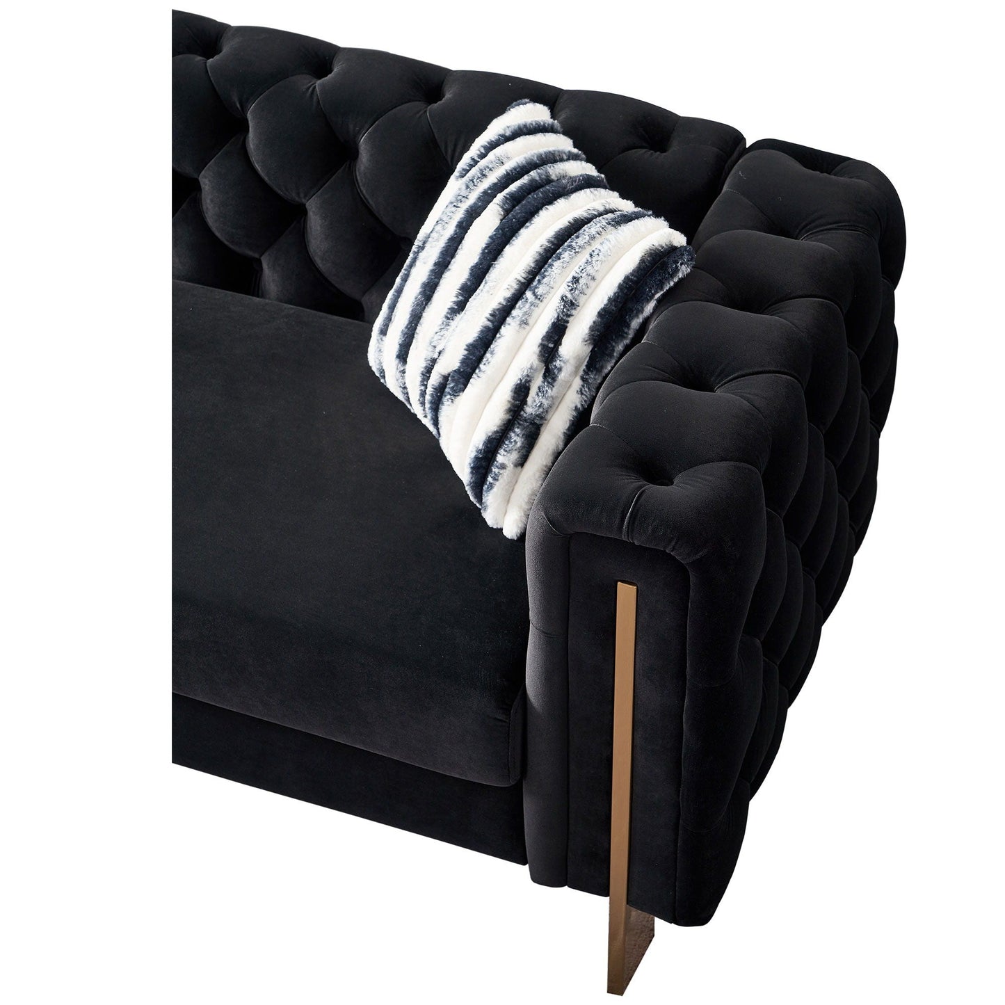 Modern Chesterfield Tufted Sofa and Metal Legs