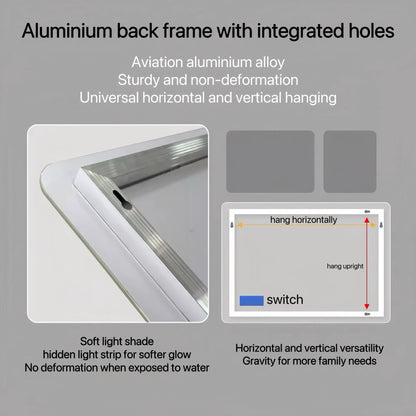 Bathroom Mirror with Front Lights and Anti Fog