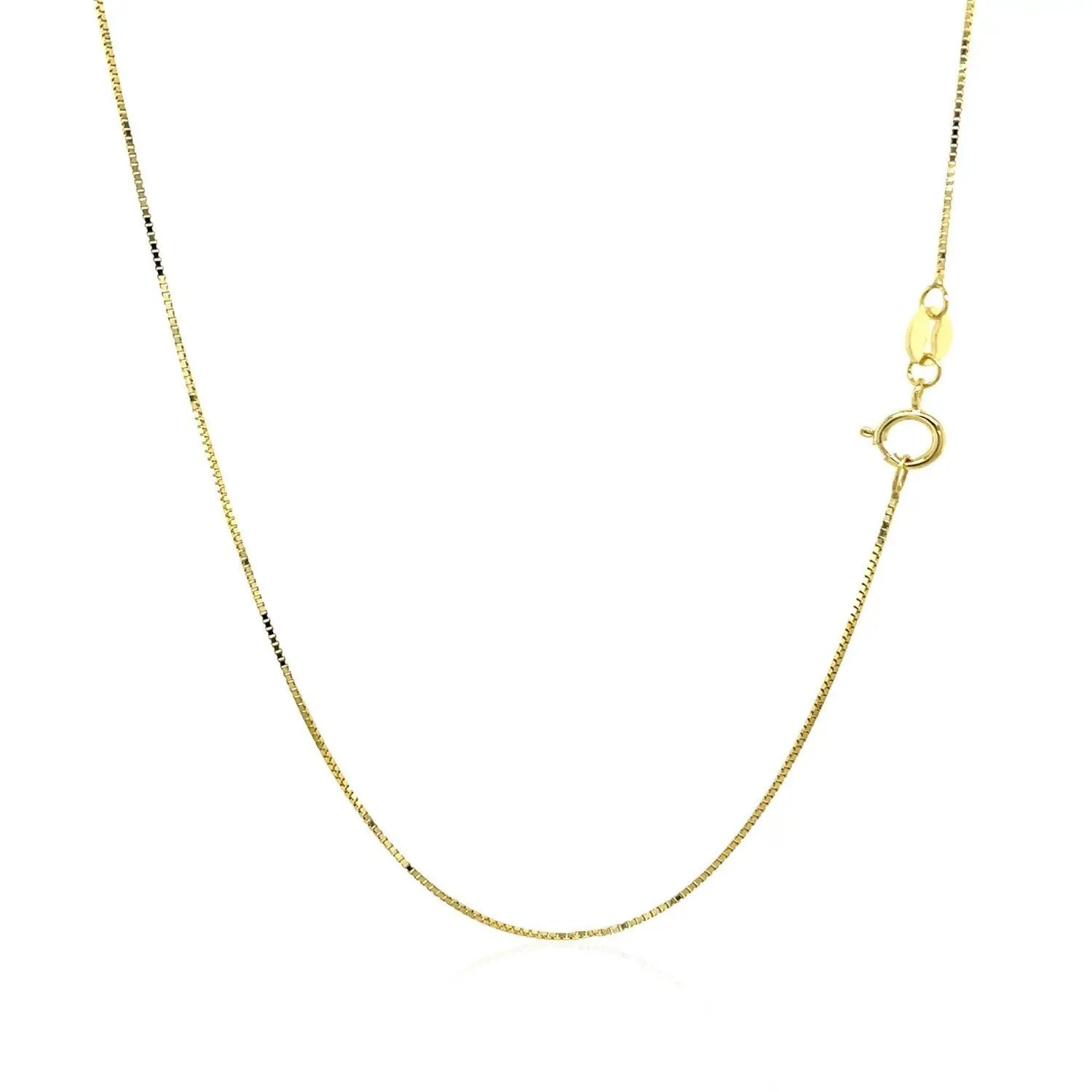 10k yellow gold box chain necklace 0.60 mm with spring ring clasp by Bids.com on Tampa Home & Garden Store