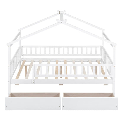 White house-style storage bed with two under-bed drawers by Unique Piece Furniture on Tampa Home & Garden Store