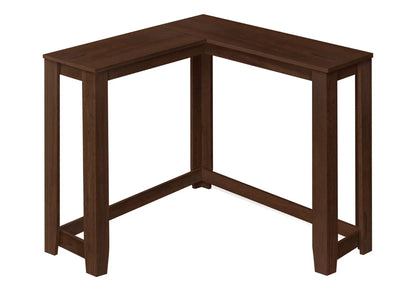 Corner accent console table in cherry finish with L-shaped corner design for entryways on Tampa Home & Garden Store