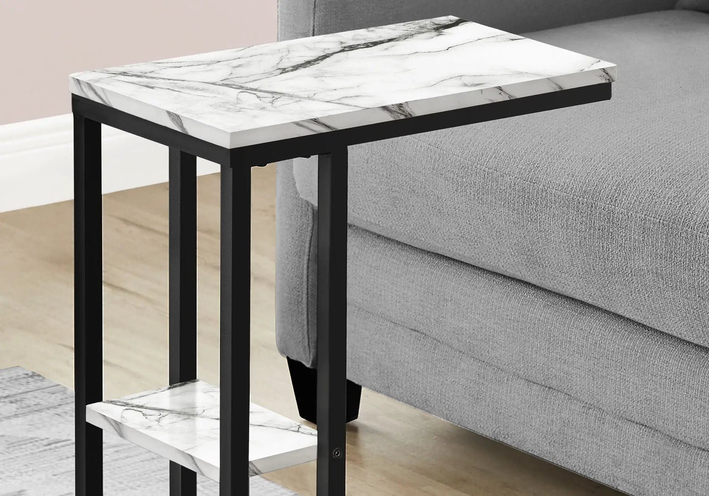 C Shaped Accent Table with Contemporary Design