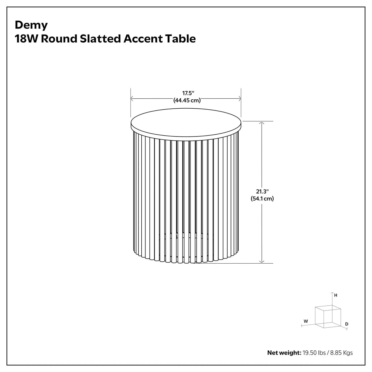Demy Handcrafted Metal Accent Table Industrial