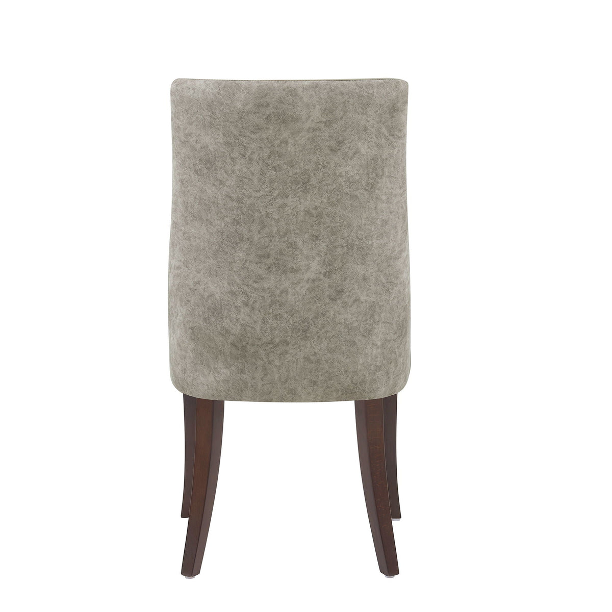 HouseOfZazla modern dining chair back in gray textured fabric with dark wood legs on Tampa Home & Garden Store
