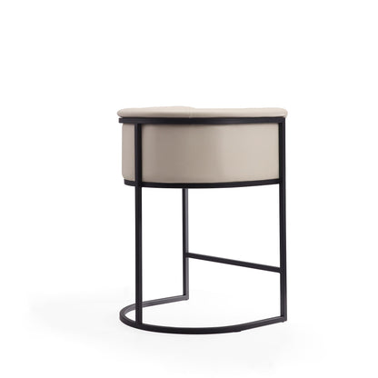 Cosmopolitan Stool beige upholstered seat with black metal frame counter height 24–27 on Tampa Home & Garden Store