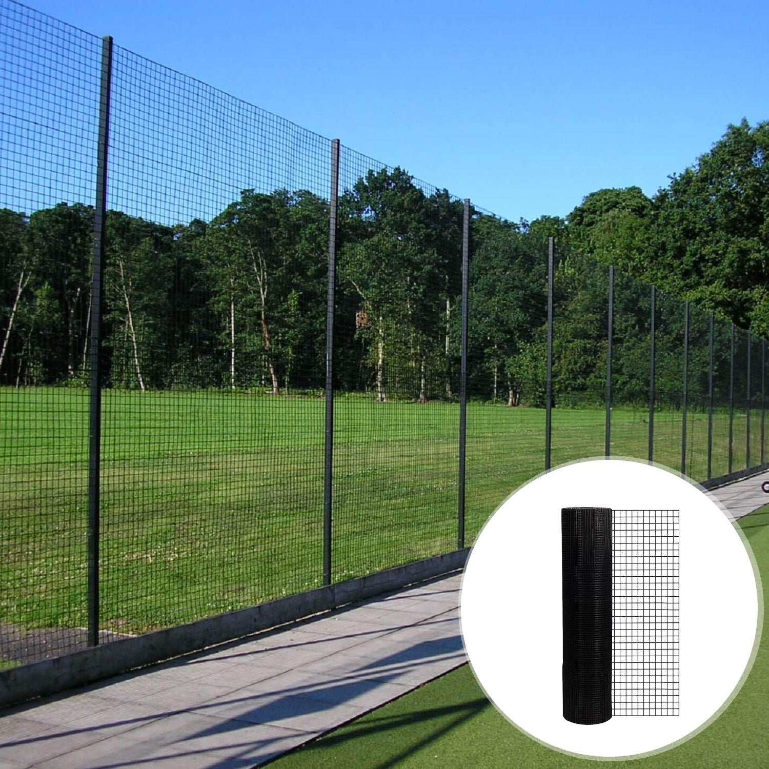 Tall black vinyl coated welded wire fence panels for poultry and home use by HouseOfZazla on Tampa Home & Garden Store