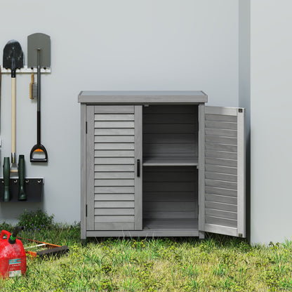 Outdoor Potting Bench With Metal Top and Cabinet