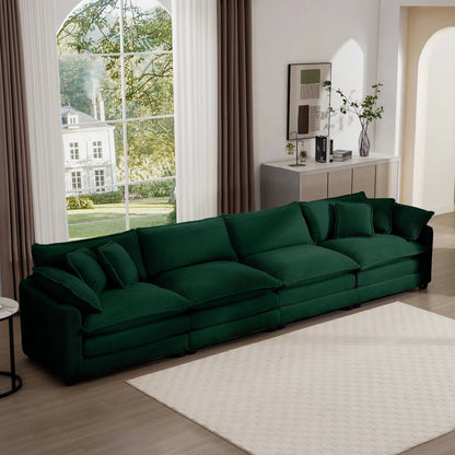 Modern Upholstered 4 Seater Sofa With Pillows