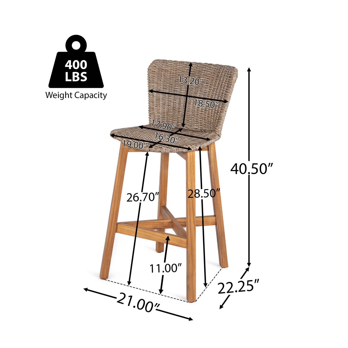 Lymington Patio Outdoor Bar Stool Set of 2