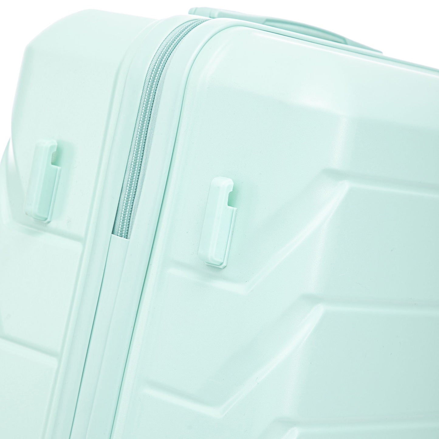 Mint green luggage set exterior with zipper closure by HouseOfZazla on Tampa Home & Garden Store