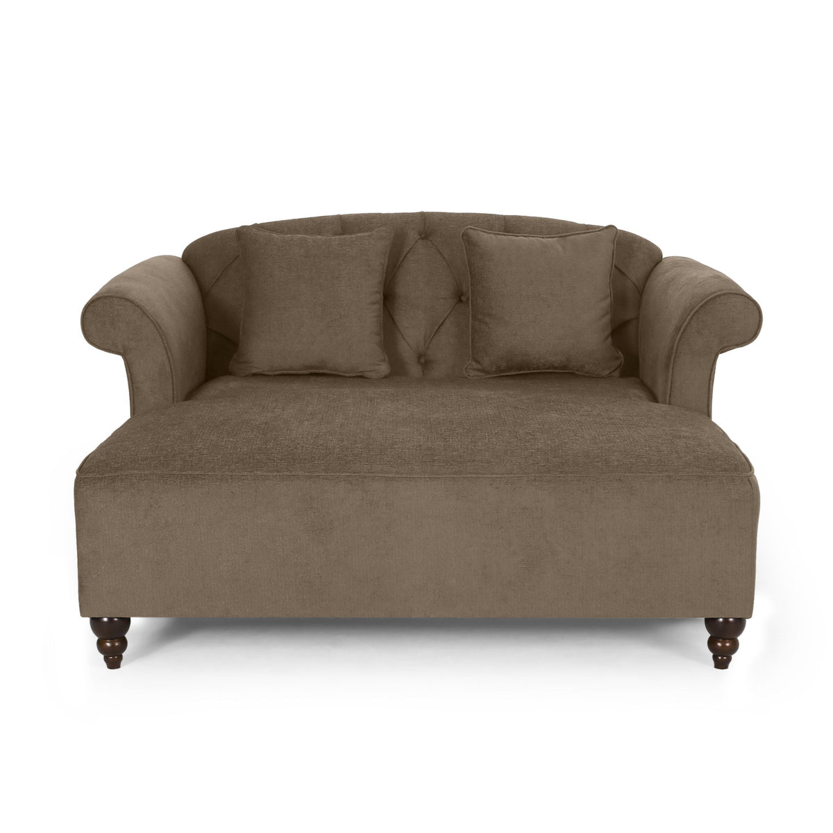 Elegant Upholstered Chaise with brown cushions by HouseOfZazla on Tampa Home & Garden Store