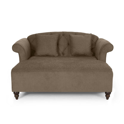 Elegant Upholstered Chaise with brown cushions by HouseOfZazla on Tampa Home & Garden Store