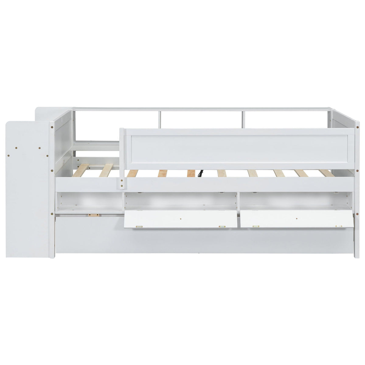 White twin daybed with built-in drawers and pull-out trundle for storage on Tampa Home & Garden Store