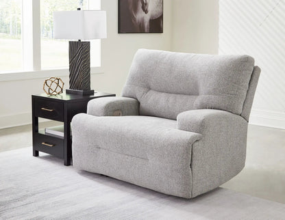 Acklen Place Wide Seat Power Recliner gray fabric with arm power control Unique Piece Furniture on Tampa Home & Garden Store