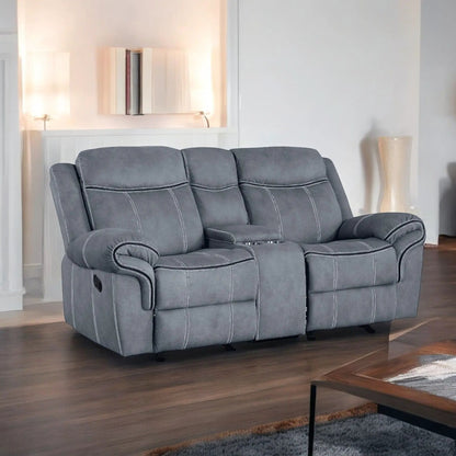 Zubaida Two Tone Recliner Loveseat with USB Port